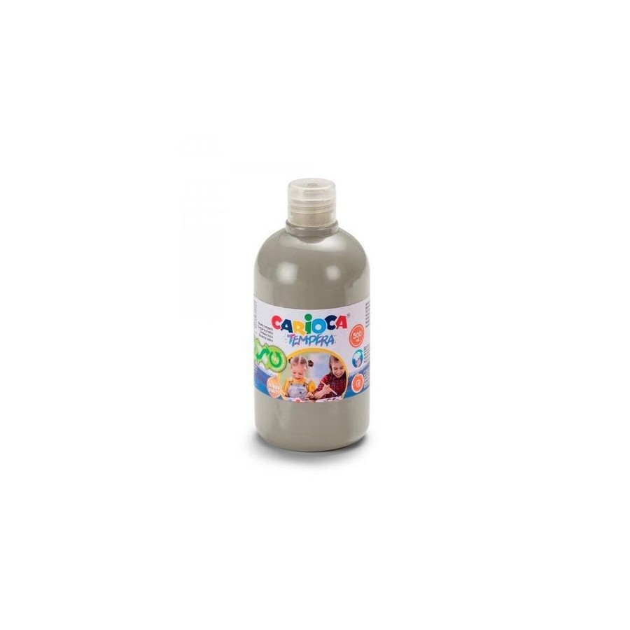 Carioca botella de tempera 500ml - superlavable - facil de mezclar - alta opacidad - plata