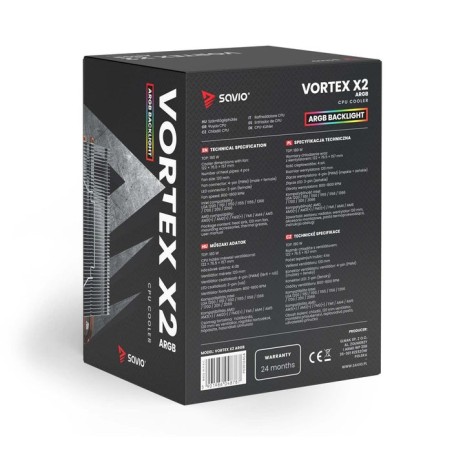 Refrigeración de cpu savio vortex x2 argb
