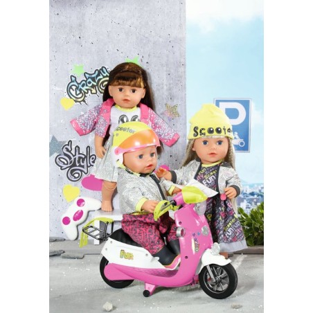 Zapf creation baby born® city deluxe scooter combo, accesorios para muñecas 830215