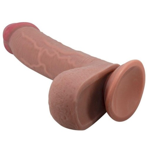 Pretty love - sliding skin series dildo realístico con ventosa piel deslizante mulato 23.4 cm