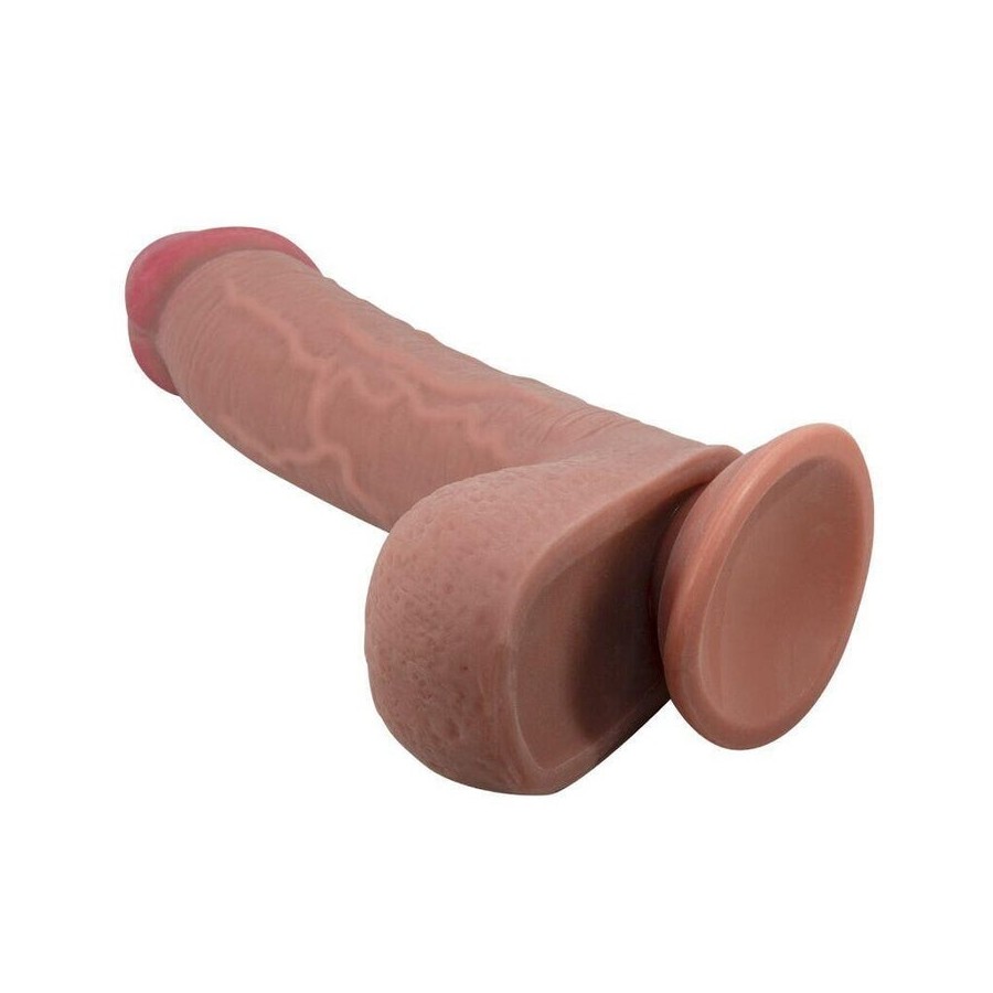 Pretty love - sliding skin series dildo realístico con ventosa piel deslizante mulato 23.4 cm