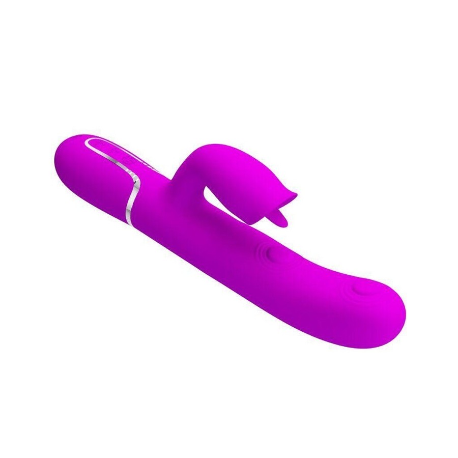Pretty love - vibrador rabbit con licking fucsia
