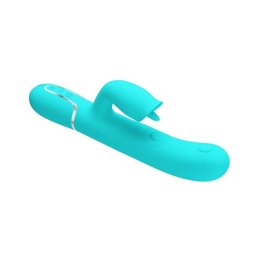 Pretty love - vibrador rabbit con licking verde agua
