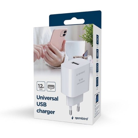 Cargador usb universal gembird 2.4a negro