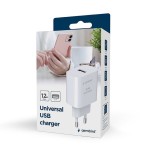 Cargador usb universal gembird 2.4a negro