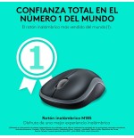 Logitech ratón inalámbrico m185 gris 910-002238