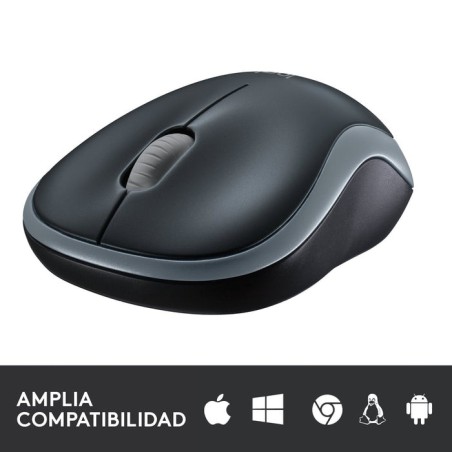 Logitech ratón inalámbrico m185 gris 910-002238