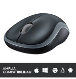 Logitech ratón inalámbrico m185 gris 910-002238