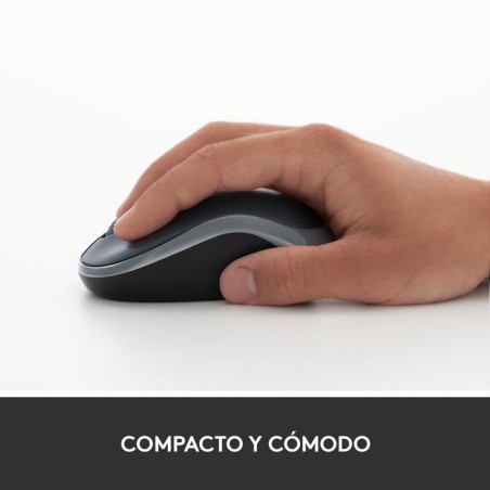 Logitech ratón inalámbrico m185 gris 910-002238