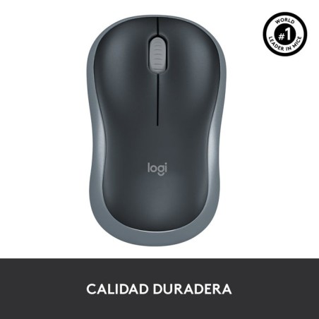 Logitech ratón inalámbrico m185 gris 910-002238