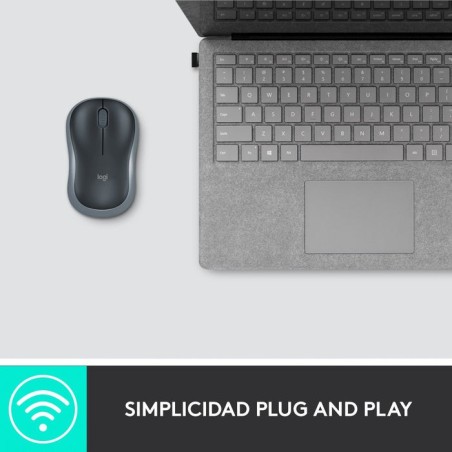 Logitech ratón inalámbrico m185 gris 910-002238