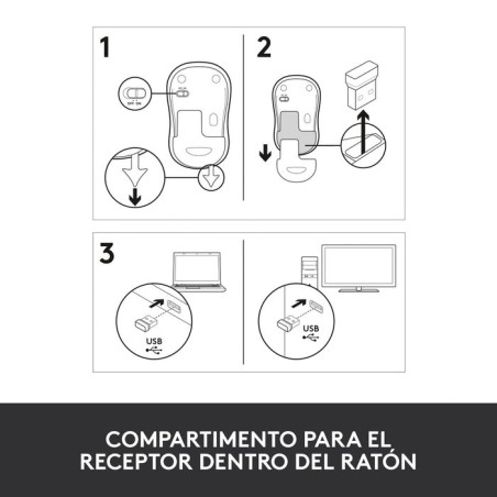 Logitech ratón inalámbrico m185 gris 910-002238