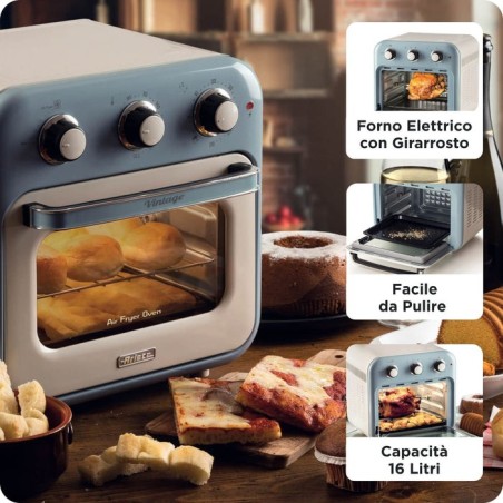 Freidora ariete 4632/05 sencillo 16 l independiente 1400 w  de aire caliente azul
