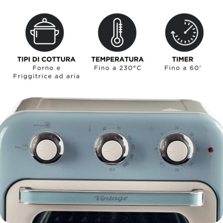 Freidora ariete 4632/05 sencillo 16 l independiente 1400 w  de aire caliente azul