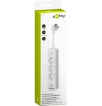 Goobay 41264 regla de 3 vías con interruptor y usb, blanca