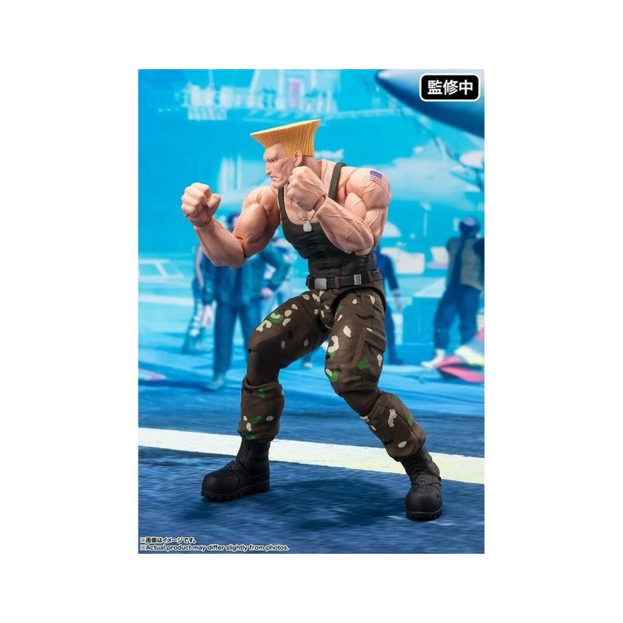 Figura guile outfit 2 ver. fig. 16 cm street fighter sh figuarts