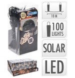 Guirnalda led, blanco calido, ip44, 50 leds, solar, 5m. basics