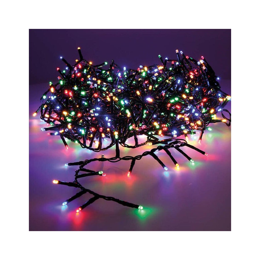 Guirnalda led compact parpadeante exterior multicolor 750 leds cable verde 21m