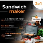 Sandwichera adler ad 3073  plata - negro