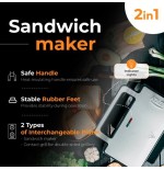 Sandwichera adler ad 3073  plata - negro