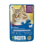 Bozita trozos esterilizados en gelatina con pavo - comida húmeda para gatos - 85g