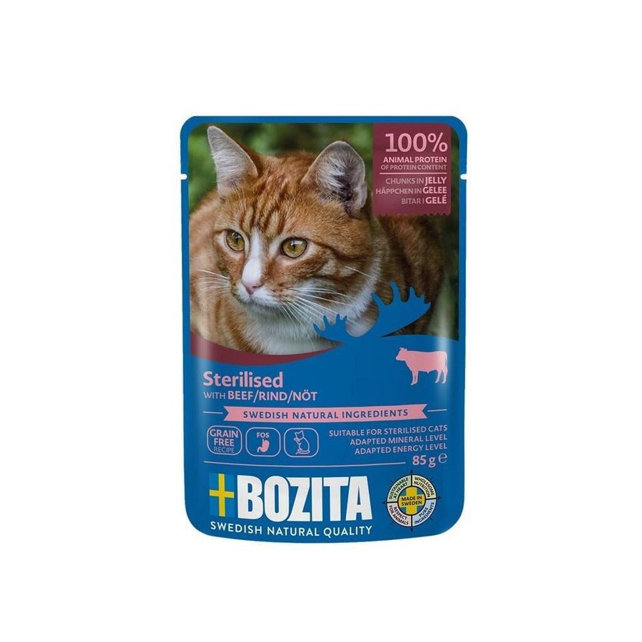 Bozita trozos de gelatina de ternera esterilizada - comida húmeda para gatos - 85g
