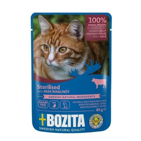 Bozita trozos de gelatina de ternera esterilizada - comida húmeda para gatos - 85g