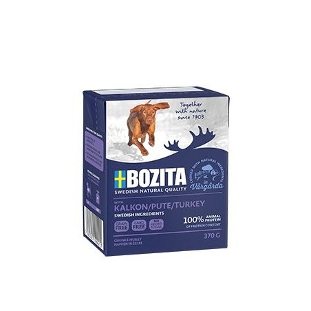 Bozita comida húmeda para perros trozos en gelatina pavo 370 g