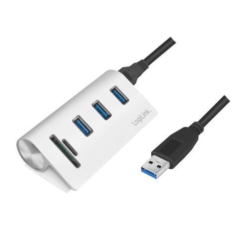 Hub logilink cr0045  de interfaz usb 3.2 gen 1 (3.1 gen 1) type-a 5000 mbit/s plata