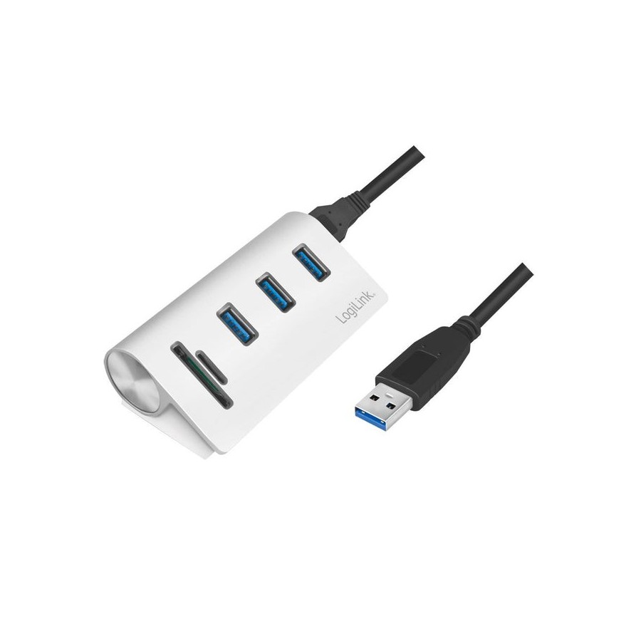 Hub logilink cr0045  de interfaz usb 3.2 gen 1 (3.1 gen 1) type-a 5000 mbit/s plata