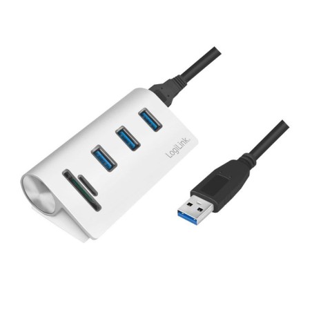 Hub logilink cr0045  de interfaz usb 3.2 gen 1 (3.1 gen 1) type-a 5000 mbit/s plata