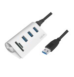 Hub logilink cr0045  de interfaz usb 3.2 gen 1 (3.1 gen 1) type-a 5000 mbit/s plata