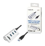Hub logilink cr0045  de interfaz usb 3.2 gen 1 (3.1 gen 1) type-a 5000 mbit/s plata