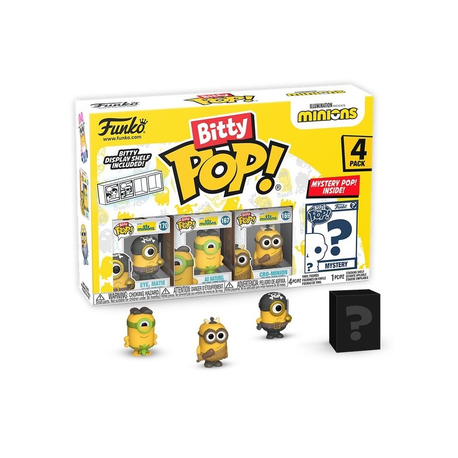 Blister 4 figuras bitty pop minions series 1