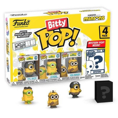 Blister 4 figuras bitty pop minions series 1