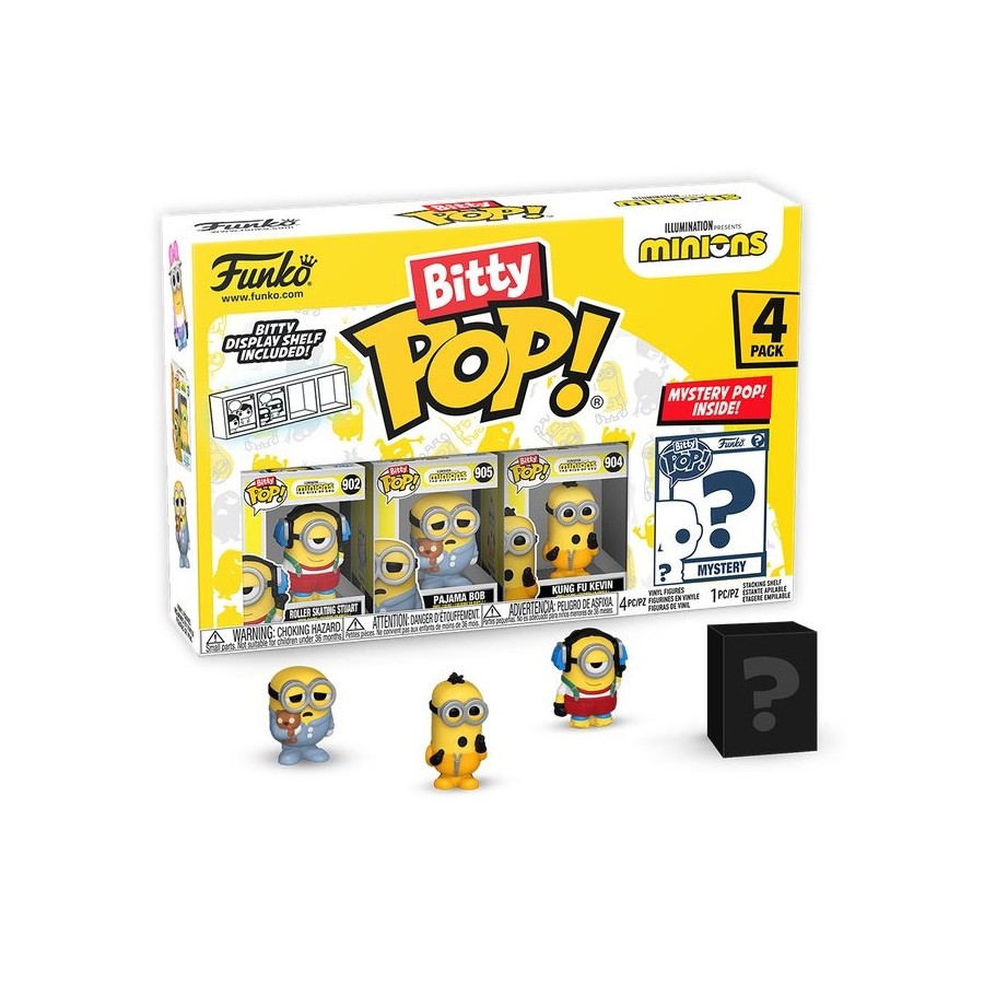 Blister 4 figuras bitty pop minions series 3
