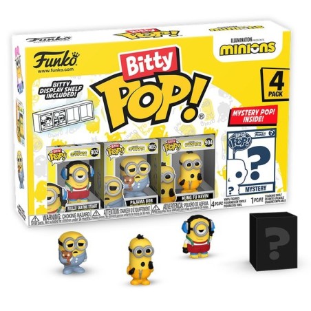 Blister 4 figuras bitty pop minions series 3