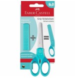 Faber-castell 181554 tijera de escritorio y manualidades universal corte recto turquesa