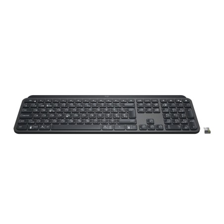 Teclado suizo logitech mx keys retroiluminación bluetooth 2.4 ghz qwerty grafito