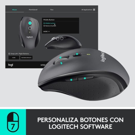 Logitech raton m705 inalambrico gris 910-001949