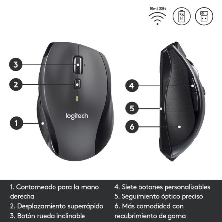 Logitech raton m705 inalambrico gris 910-001949