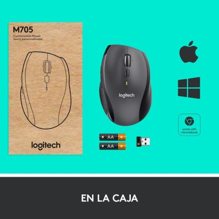 Logitech raton m705 inalambrico gris 910-001949