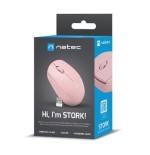 Raton natec stork optico inalambrico 1600 dpi rosa