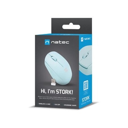 Raton natec stork optico inalambrico 1600 dpi azul