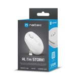 Raton natec stork optico inalambrico 1600 dpi blanco