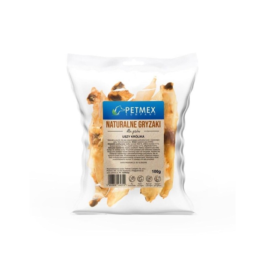 Petmex perro masticar oreja de conejo - 100g