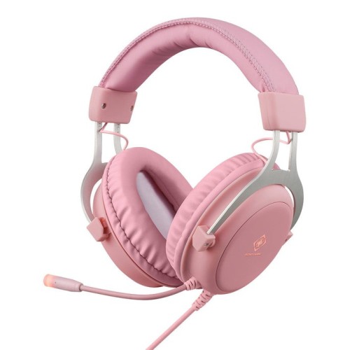 Deltaco gam-030-p auriculares alámbrico diadema juego usb tipo a rosa