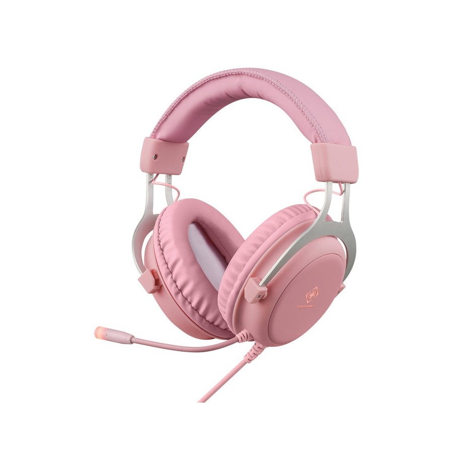 Deltaco gam-030-p auriculares alámbrico diadema juego usb tipo a rosa