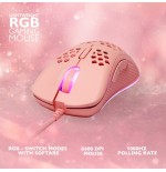 Deltaco dm210 gaming maus ultraleicht rgb usb pink