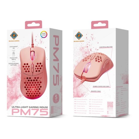 Deltaco dm210 gaming maus ultraleicht rgb usb pink